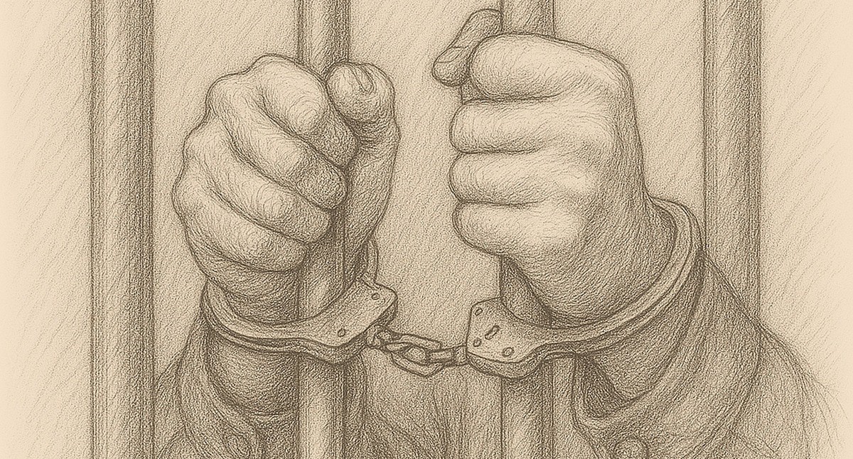 Руки в наручниках. Иллюстрация создана «Кавказским узлом» с помощью ИИ в программе Copilot