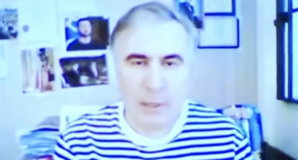 Кадр видеообращения Михаила Саакашвили. Фото: Mikheil Saakashvili / Facebook