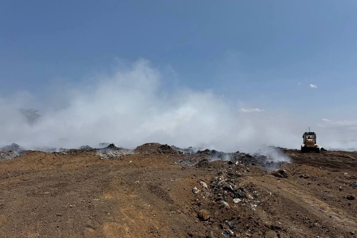 Тлеющий полигон. Фото с телеграм-канала Антонины Пшенчной, министра жилищно-коммунального хозяйства Ростовской области https://t.me/Pshenichnaya_AU/1416