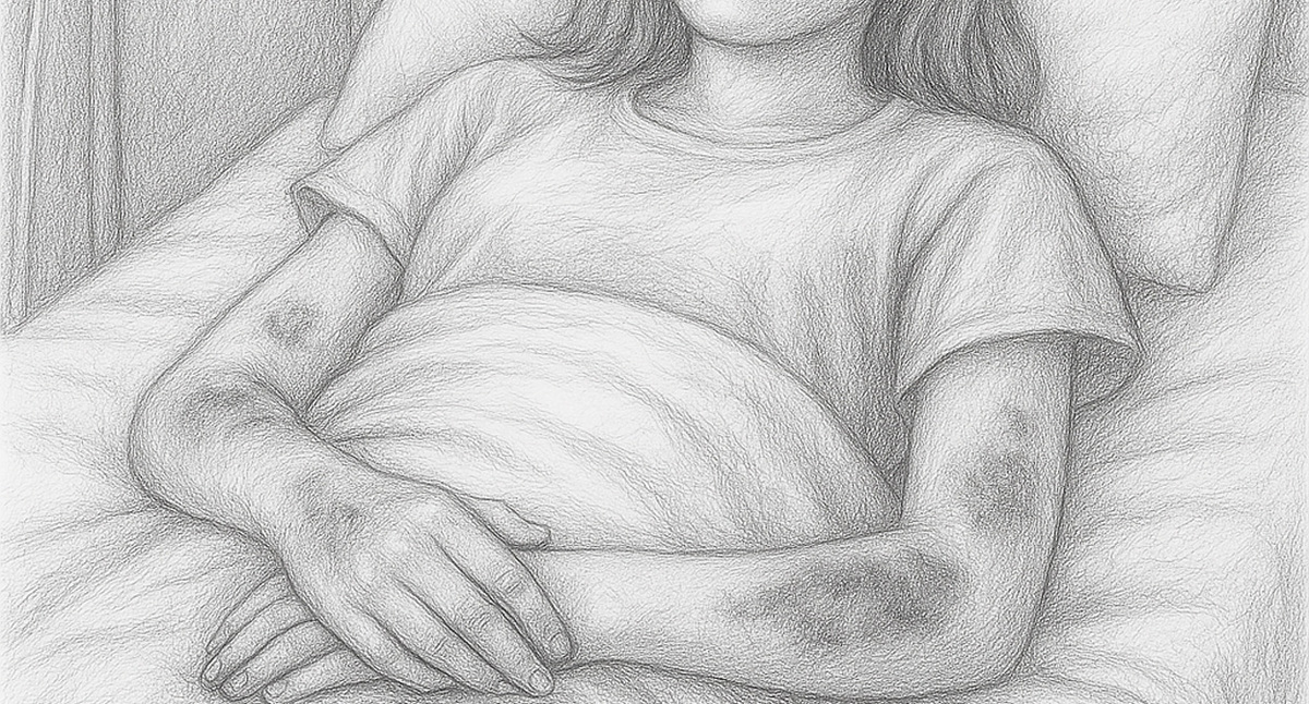 Избитая девушка. Иллюстрация создана "Кавказским узлом" с помощью ИИ в программе Copilot