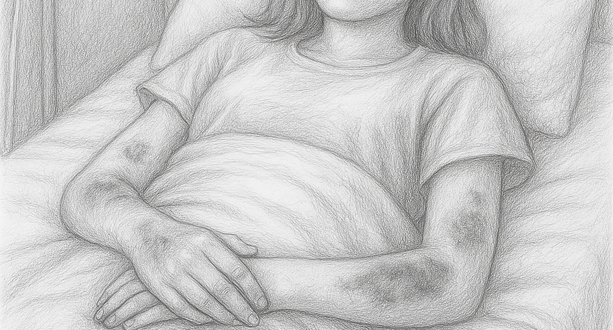 Избитая девушка. Иллюстрация создана "Кавказским узлом" с помощью ИИ в программе Copilot