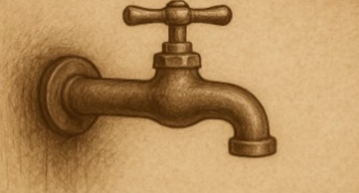 Перебои с подачей воды. Условное фото, создано "Кавказским узлом" с использованием ИИ в программе Copilot.