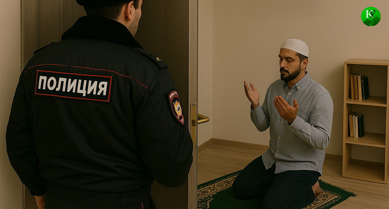 Полицейский рейд. Иллюстрация создана «Кавказским узлом» с помощью ИИ в программе Copilot