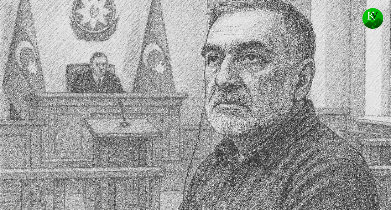 Рубен Варданян в суде. Иллюстрация создана "Кавказским узлом" с помощью ИИ в программе Copilot