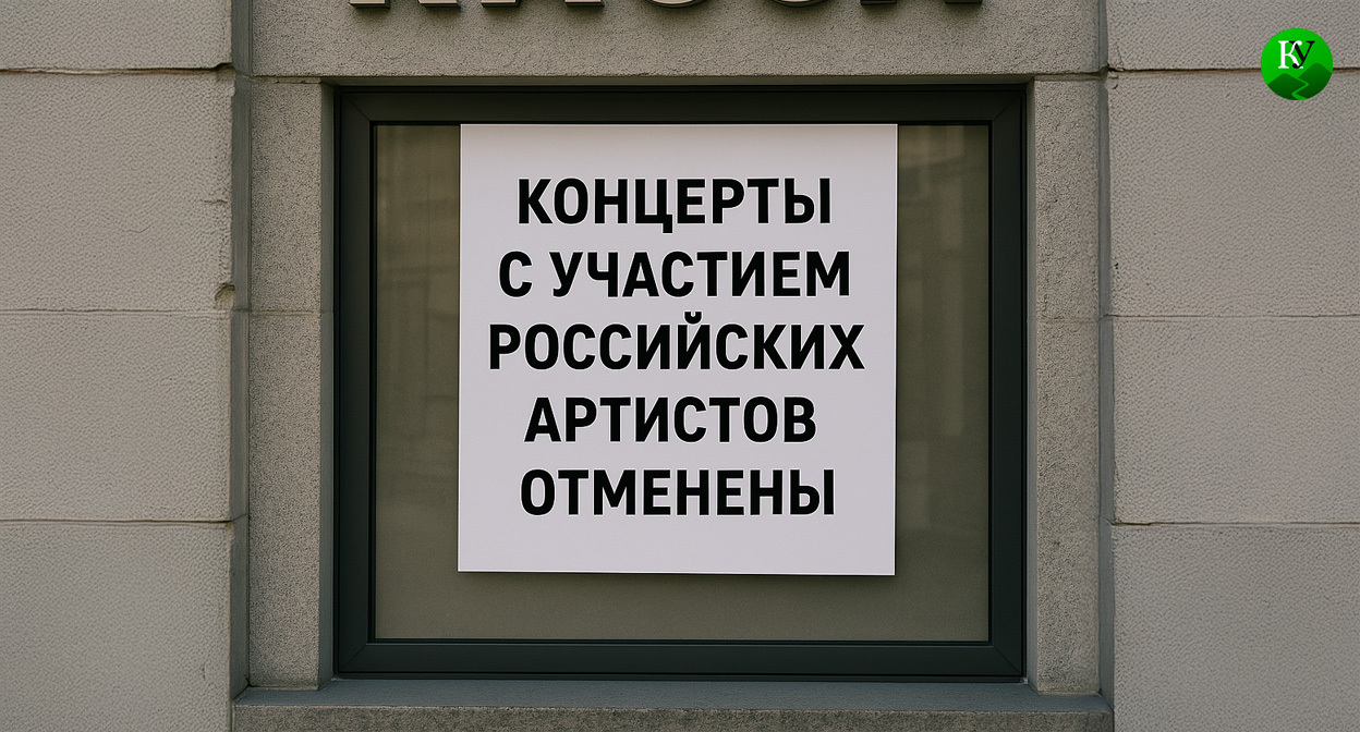 Сообщение об отмене концертов. Иллюстрация создана «Кавказским узлом» с помощью ИИ в программе Copilot