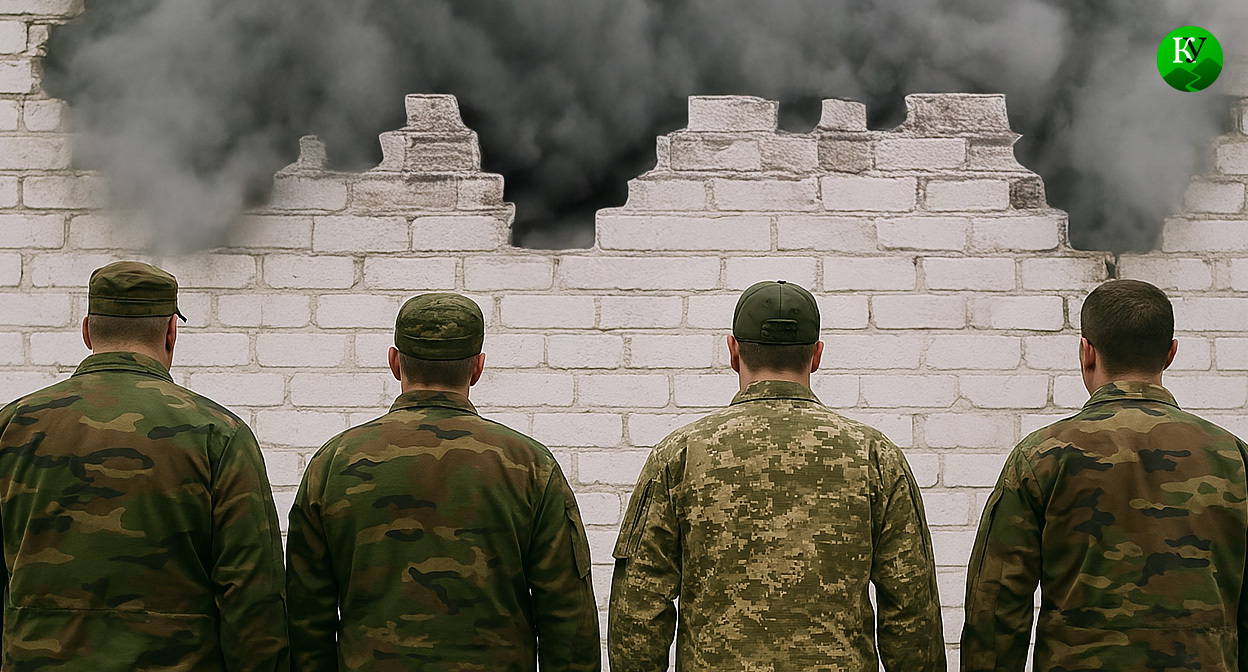 Четверо военных на СВО. Иллюстрация создана «Кавказским узлом» с помощью ИИ в программе Copilot