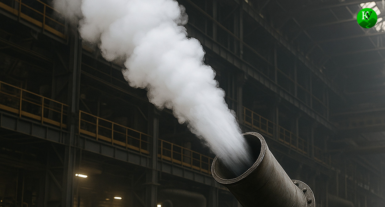 Пар из трубы. Иллюстрация создана «Кавказским узлом» с помощью ИИ в программе Copilot