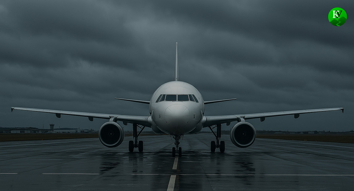 Самолет в аэропорту. Иллюстрация создана "Кавказским узлом" с помощью ИИ в программе Copilot