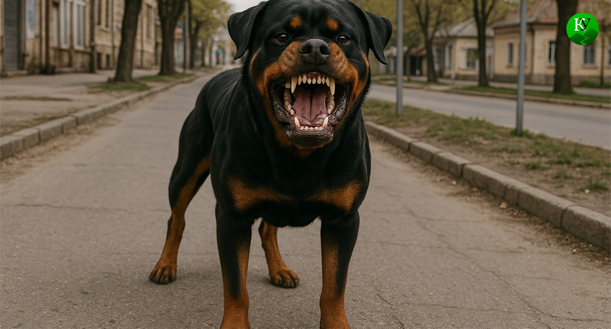 Злой ротвейлер. Иллюстрация создана «Кавказским узлом» с помощью ИИ в программе Copilot