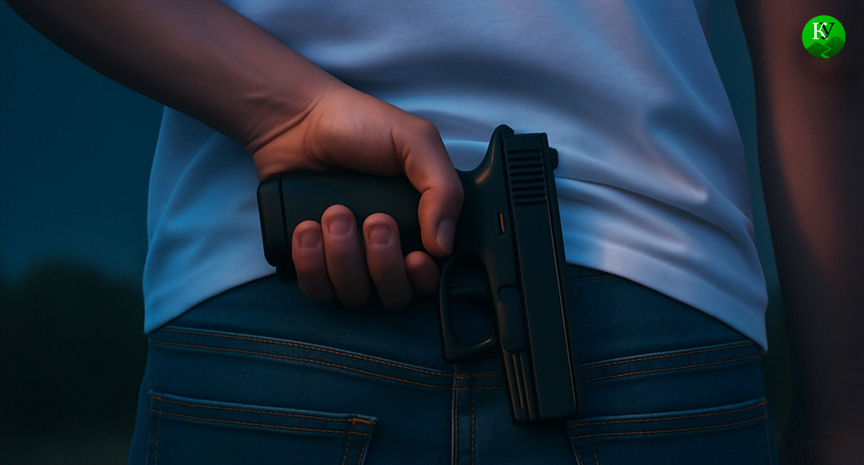 Мужчина с пистолетом. Иллюстрация создана "Кавказским узлом" с помощью ИИ в программе Copilot