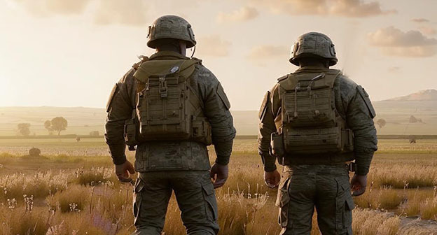 Военнослужащие. Иллюстрация "Кавказского узла" созданная при помощи программы Copilot