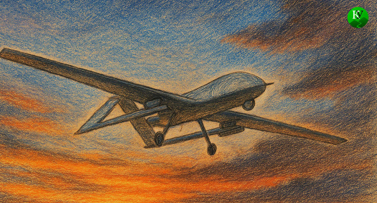 БПЛА в небе. Иллюстрация создана "Кавказским узлом" с помощью ИИ в программе Copilot