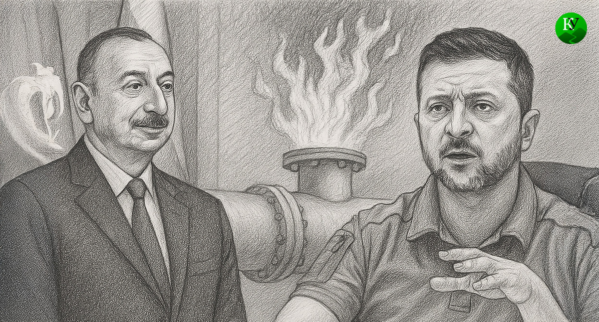 Алиев и Зеленский. Иллюстрация создана "Кавказским узлом" с помощью ИИ в программе Copilot