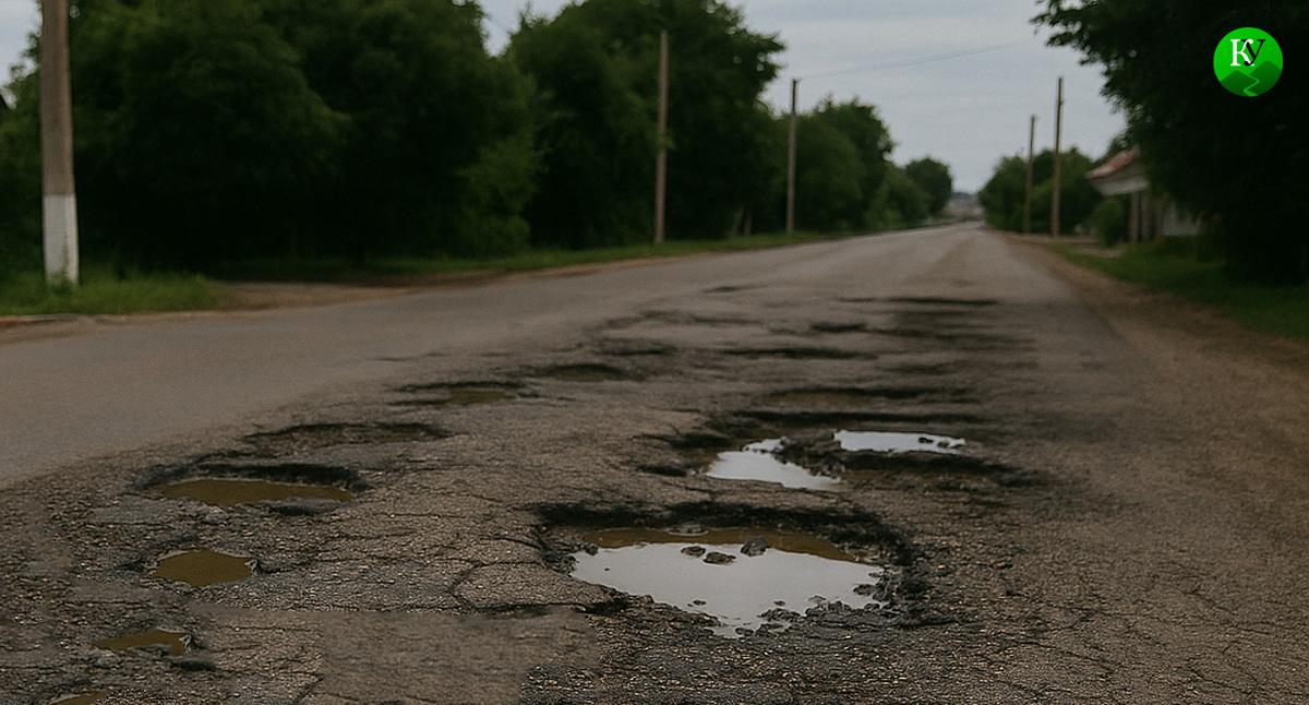 Разбитая дорога. Иллюстрация создана "Кавказским узлом" с помощью ИИ в программе Copilot