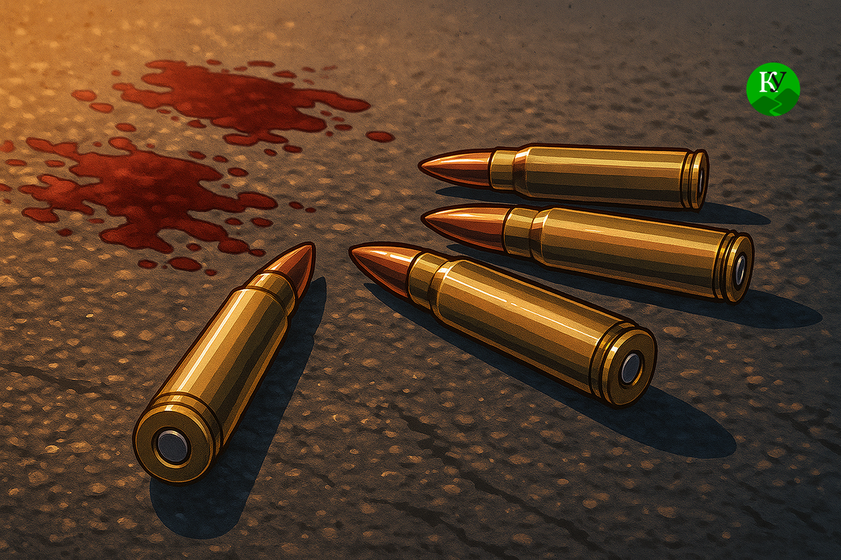 Патроны и кровь. Иллюстрация создана «Кавказским узлом» с помощью ИИ в программе ChatGPT