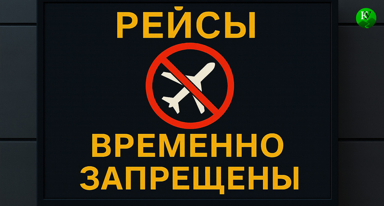 Табло в аэропорту. Иллюстрация создана «Кавказским узлом» с помощью ИИ в программе Copilot