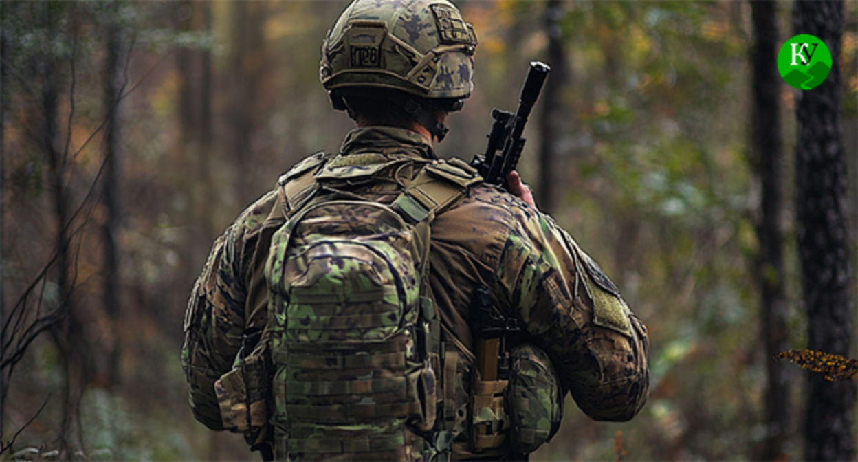 Военнослужащий. Иллюстрация "Кавказского узла", созданная при помощи ИИ в программе Copilot