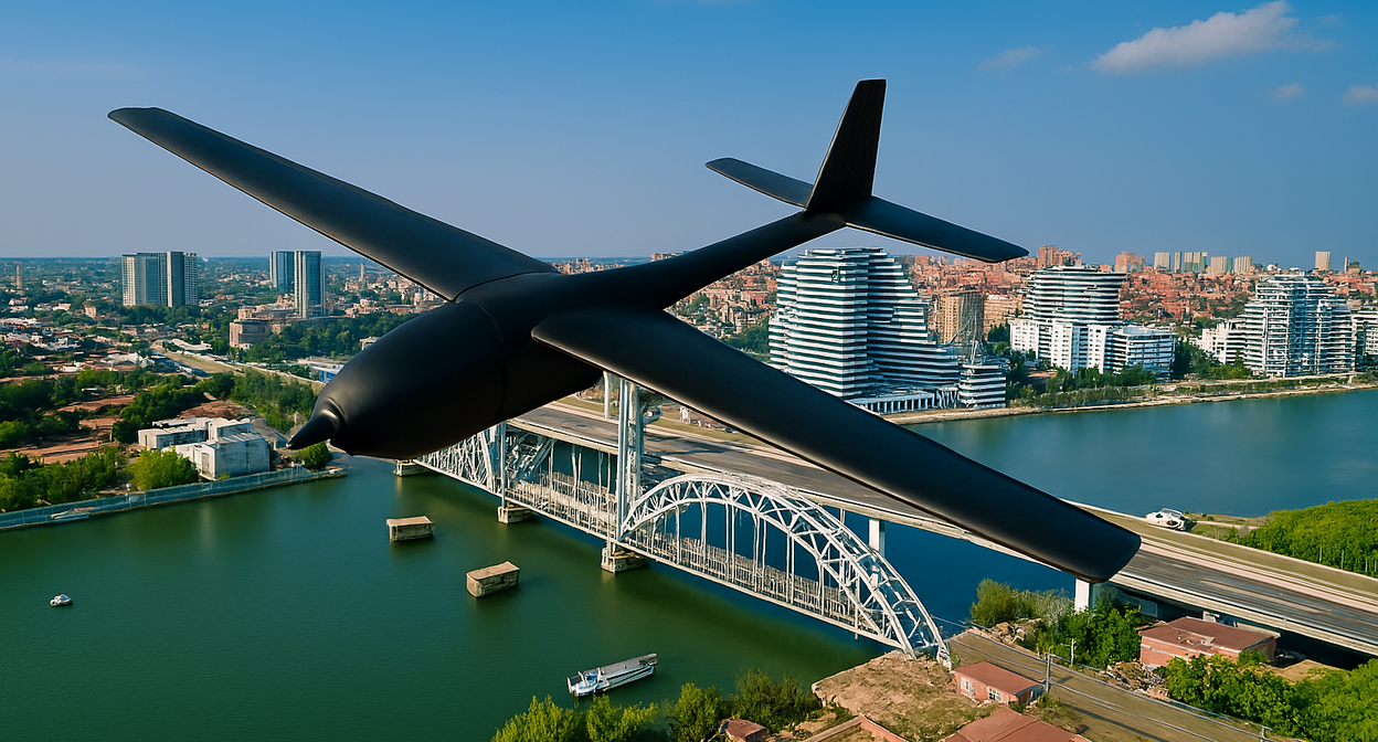 Беспилотник. Иллюстрация "Кавказского узла", созданная при помощи программы Copilot