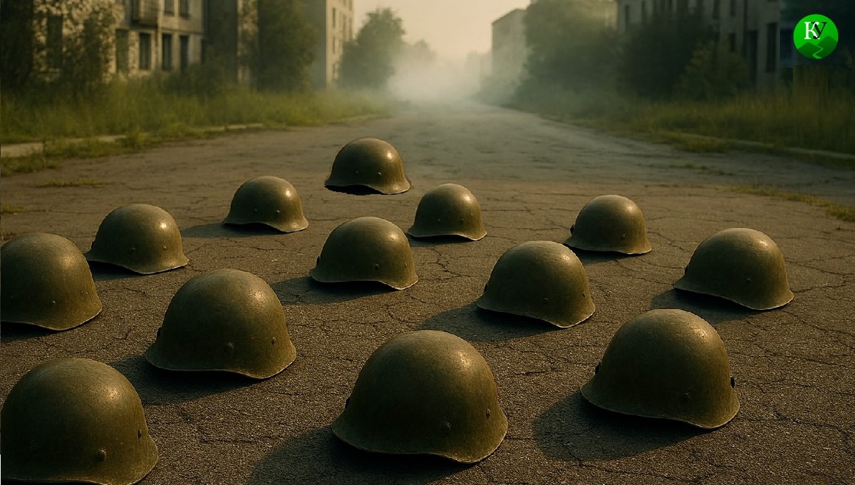 Каски военных. Иллюстрация создана "Кавказским узлом" с помощью ИИ в программе Copilot