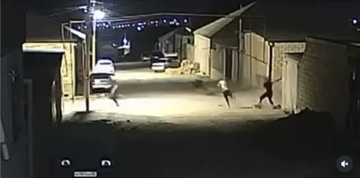 Нападение на жителя Сабновы. Кадр видео с камер наблюдения, опубликованного в сообществе lifedagestan / Instagram* 