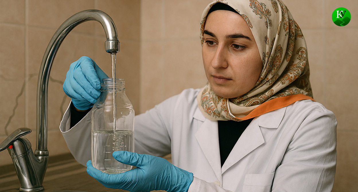 Взятие проб воды. Иллюстрация создана «Кавказским узлом» с помощью ИИ в программе Copilot