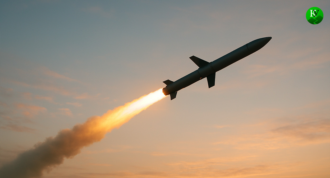 Полет ракеты. Иллюстрация создана «Кавказским узлом» с помощью ИИ в программе Copilot