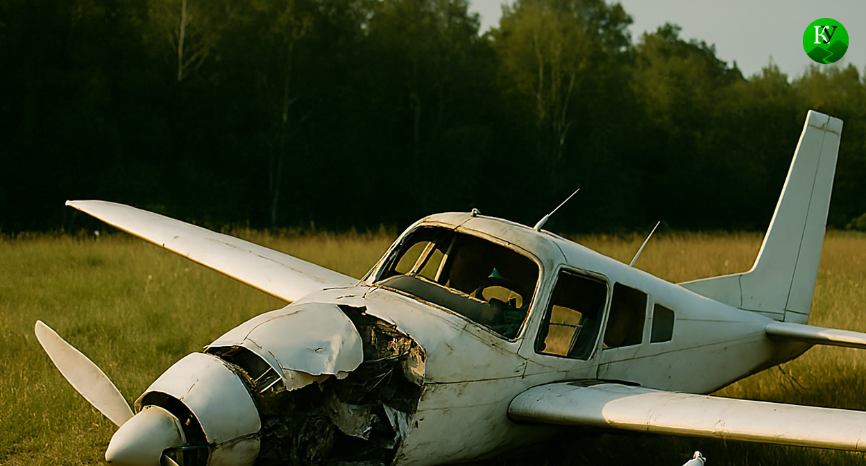 Обломки самолета. Иллюстрация создана «Кавказским узлом» с помощью ИИ в программе Copilot

