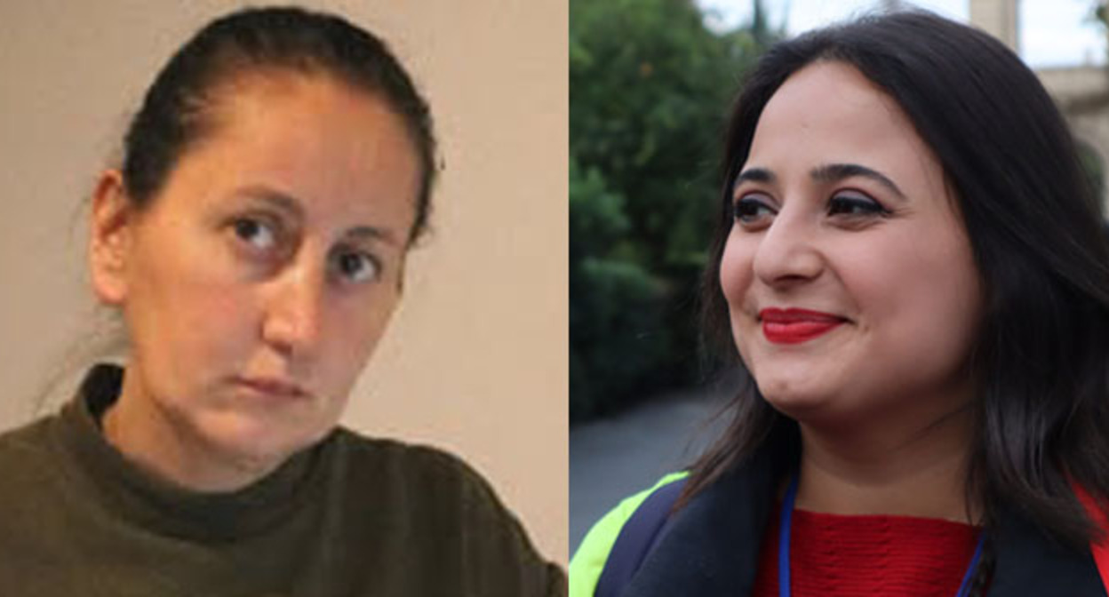 Мзия Амаглобели (слева) и Наргиз Абсаламова. Коллаж "Кавказского узла". Фото: https://1tv.ge/ https://ru.netgazeti.ge/66432/