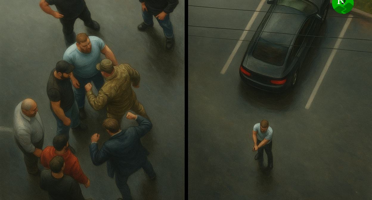 Нападение в Магасе. Иллюстрация создана "Кавказским узлом" с помощью ИИ в программе ChatGPT.