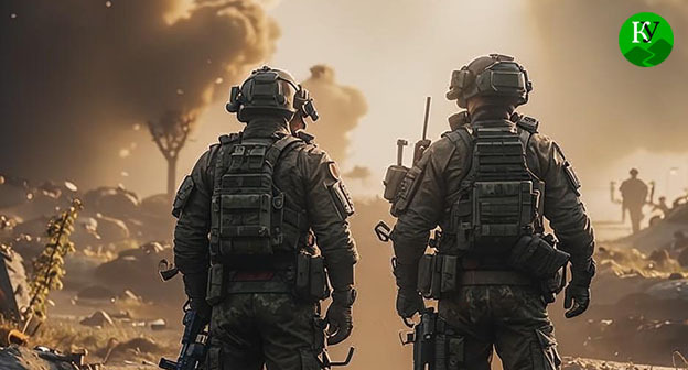 Военнослужащие. Иллюстрация "Кавказского узла", созданная при помощи ИИ в программе Copilot