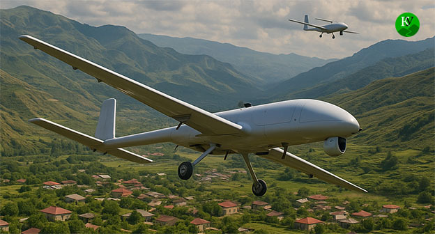 Беспилотники. Иллюстрация "Кавказского узла", созданная при помощи ИИ в программе Copilot