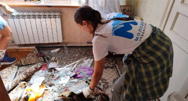 Пострадавшая квартира после атаки беспилотников. 1 октября 2025 г. Скриншот видео https://t.me/kuban24/114936