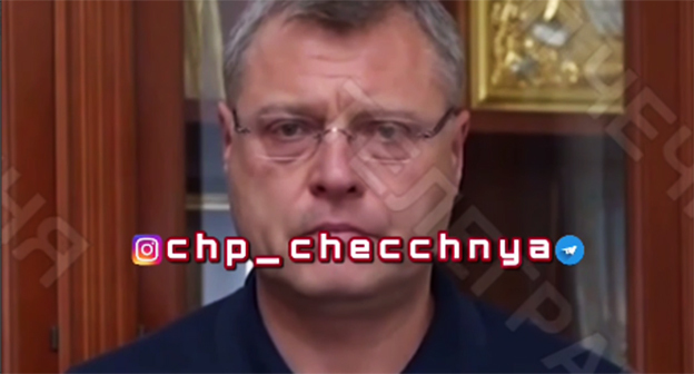 Фейковое извинение Игоря Бабушкина перед Рамзаном Кадыровым. 1 октября 2025 г. Скриншот видео https://t.me/chp_checchnya/5168