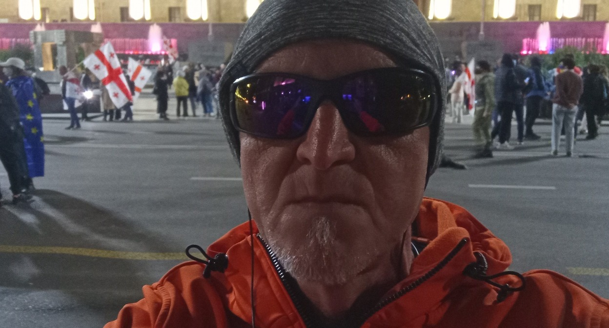 Николай Беликов во время протестной акции у парламента Грузии. Фото: Nike Belikov / Facebook*