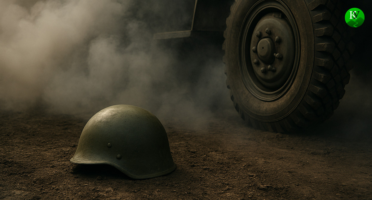 Каска военного. Иллюстрация создана «Кавказским узлом» с помощью ИИ в программе Copilot