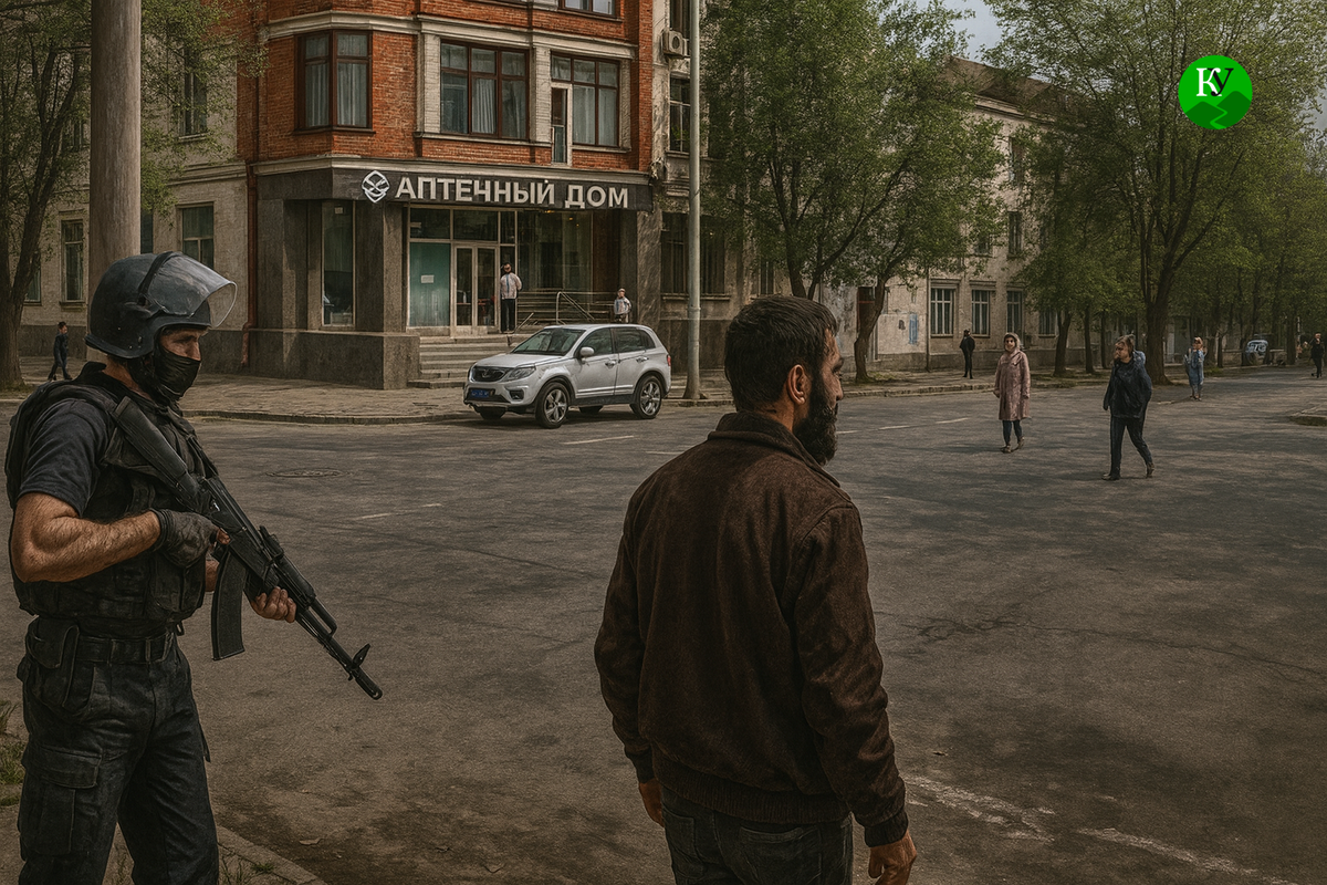 Нападение в Махачкале. Иллюстрация создана "Кавказским узлом" с помощью ИИ в программе Copilot