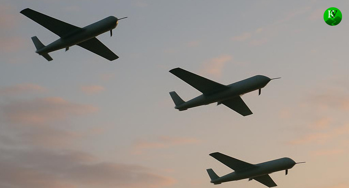 БПЛА в полете. Иллюстрация создана «Кавказским узлом» с помощью ИИ в программе Copilot