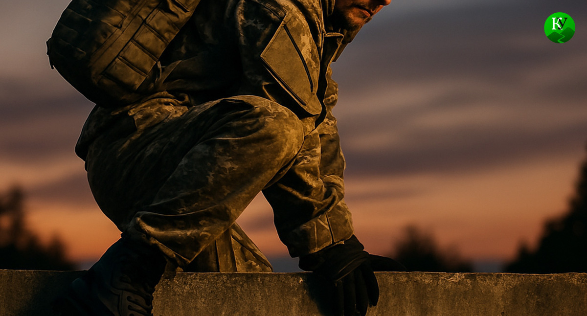 Военный покидает часть. Иллюстрация создана "Кавказским узлом" с помощью ИИ в программе Copilot