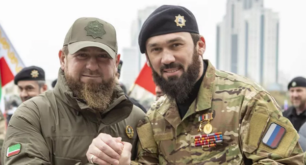 Рамзан Кадыров (слева) и Магомед Даудов. Фото: Telegram-канал Председателя Правительства ЧР Магомеда Даудова
