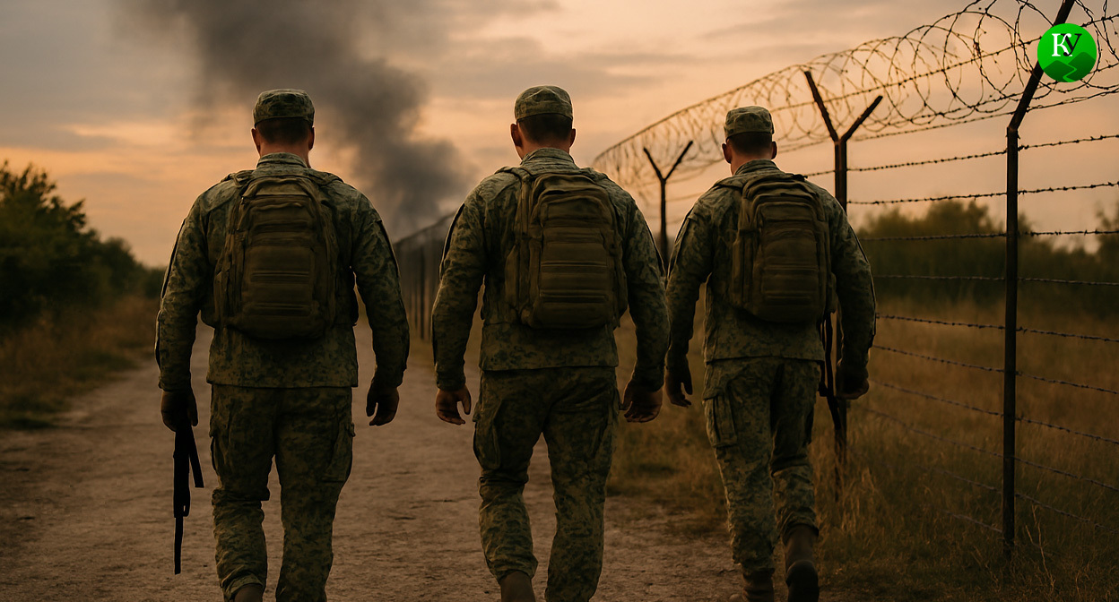 Военные на СВО. Иллюстрация создана «Кавказским узлом» с помощью ИИ в программе Copilot