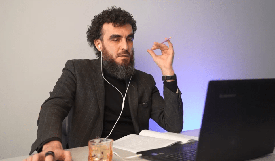 Lawyer Ramzan Uzuyev. Screenshot from the "Word in Defense" project website, March 20, 2025, https://slovo-zashite.org/text/kak-v-kbr-falsifitsiruiut-dela-o-terrorizme-rasskazyvaet-advokat.