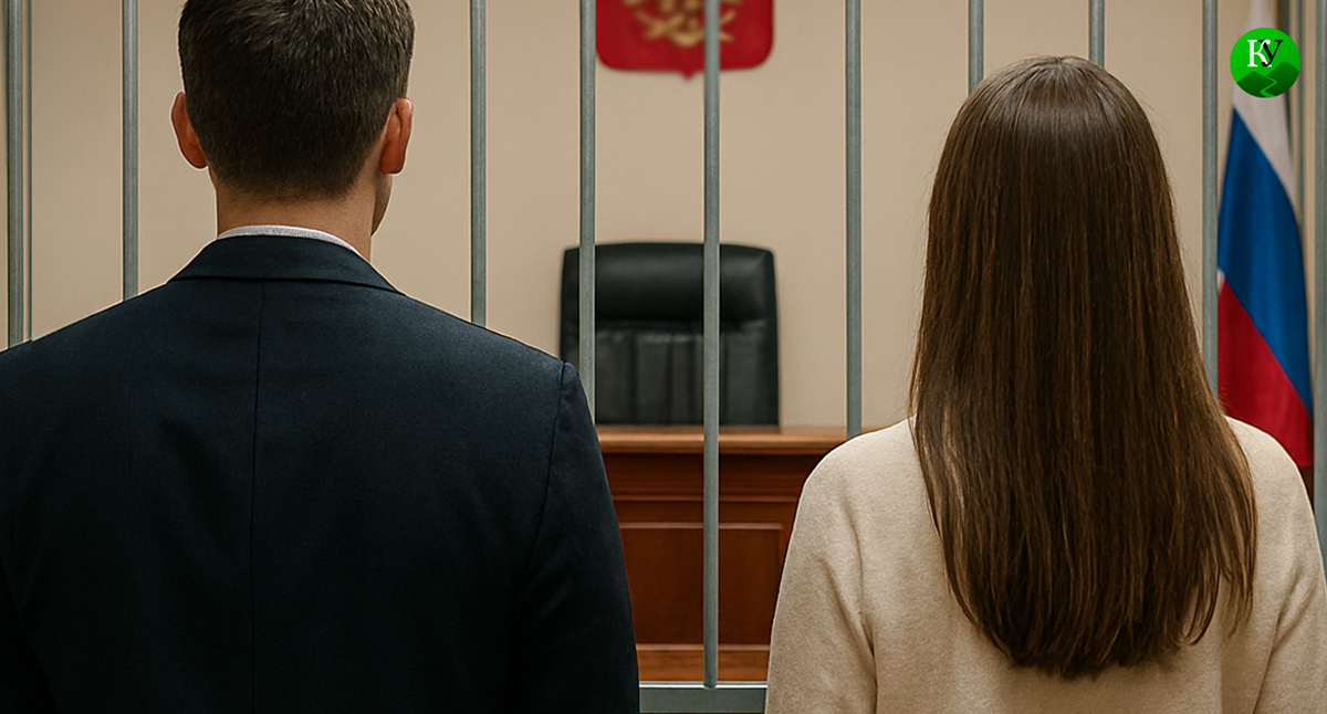 The accused in court. Illustration created by Caucasian Knot using AI in the Copilot program.