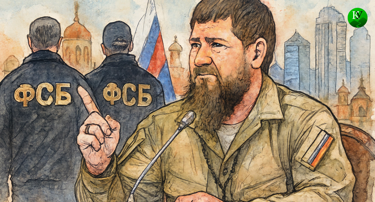Kadyrov. Illustration created by the "Caucasian Knot" using AI in the Copilot program.