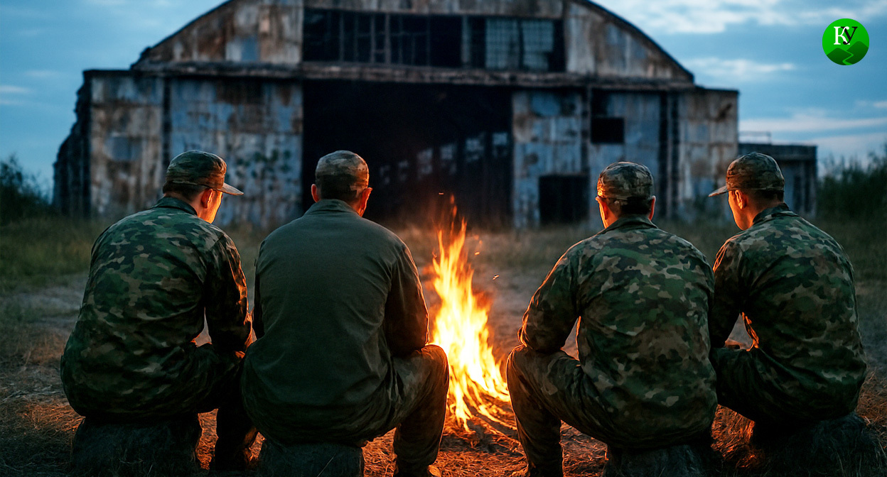 Военные на СВО. Иллюстрация создана «Кавказским узлом» с помощью ИИ в программе Copilot