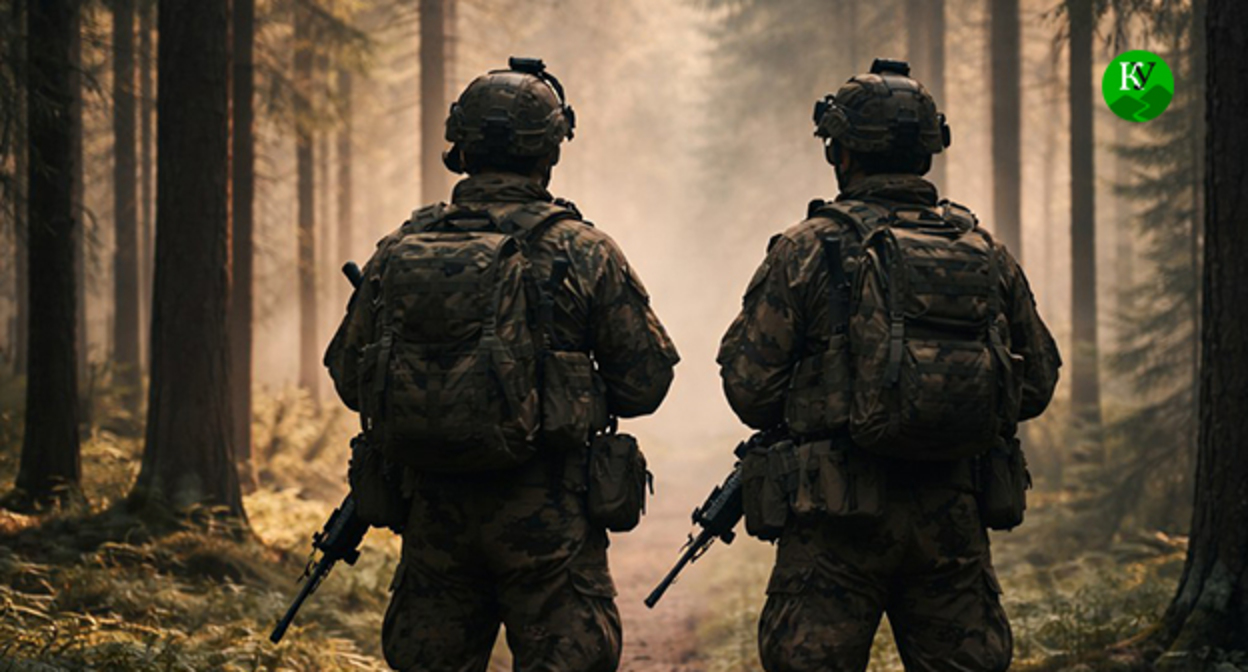 Военнослужащие. Иллюстрация создана "Кавказским узлом" при помощи ИИ в программе Copilot