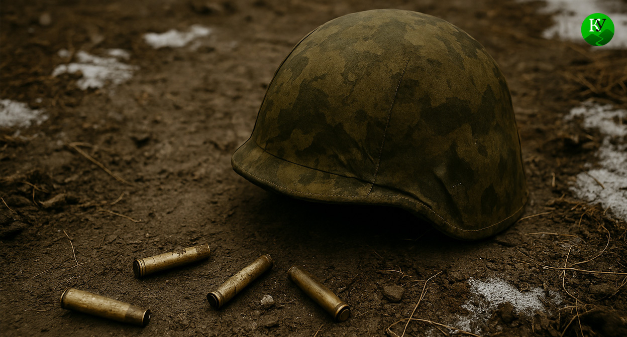 Каска военного. Иллюстрация создана «Кавказским узлом» с помощью ИИ в программе Copilot