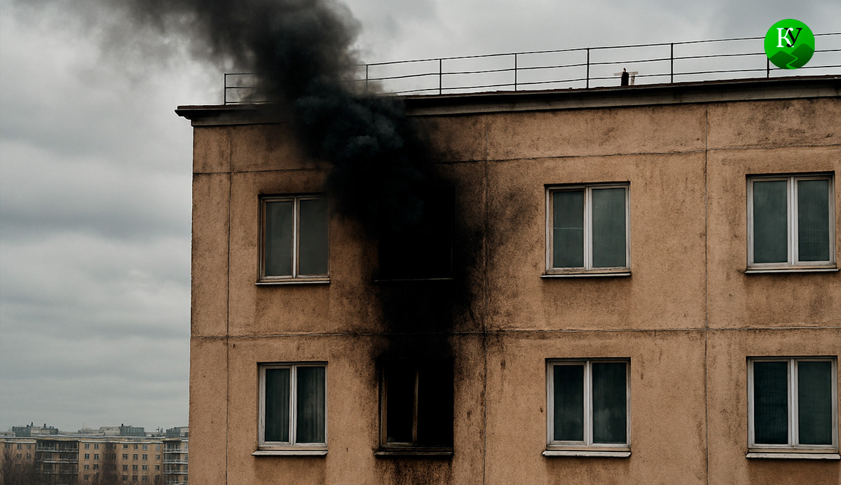 Поврежденная многоэтажка. Иллюстрация создана «Кавказским узлом» с помощью ИИ в программе Copilot