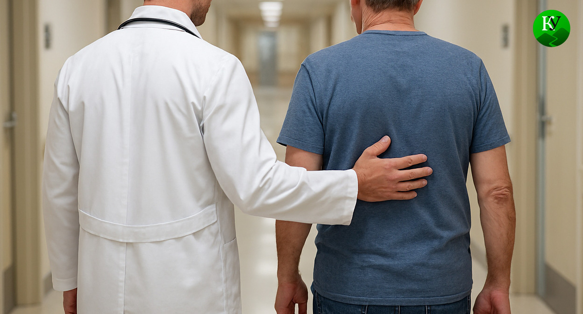 Врач помогает идти пациенту. Иллюстрация создана «Кавказским узлом» с помощью ИИ в программе Copilot Врач помогает идти пациенту. Иллюстрация создана «Кавказским узлом» с помощью ИИ в программе Copilot