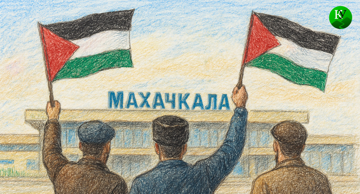 Акция у аэропорта Махачкалы. Иллюстрация создана «Кавказским узлом» с помощью ИИ в программе Copilot Акция у аэропорта Махачкалы. Иллюстрация создана «Кавказским узлом» с помощью ИИ в программе Copilot