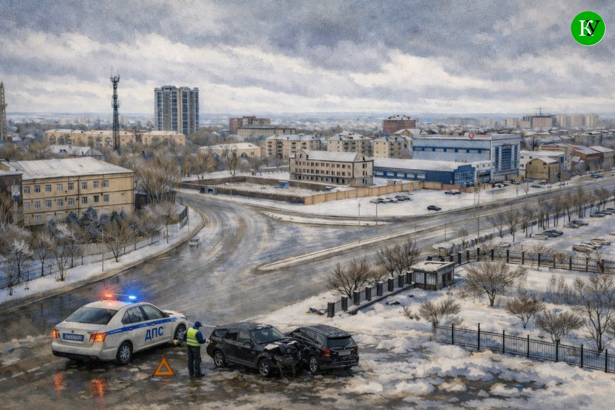 Транспортная развязка в Грозном, где предположительно произошло ДТП. Иллюстрация создана "Кавказским узлом" при помощи ИИ в программе Copilot